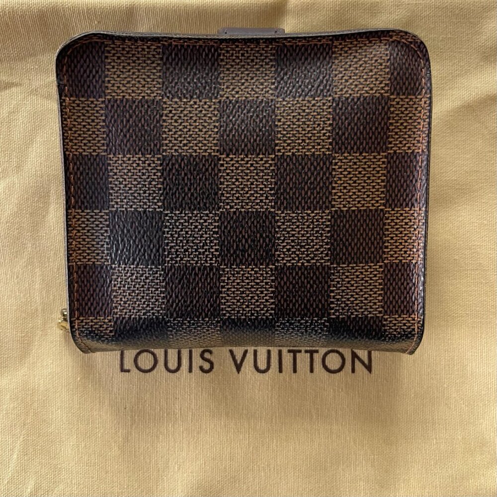 Louis Vuitton Damier Ebene Pattern Compact Zippé Wallet vintage - Picture 2 of 11